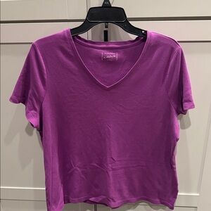 Studio Works Women's Short Sleeve V-Neck Tee - Magenta